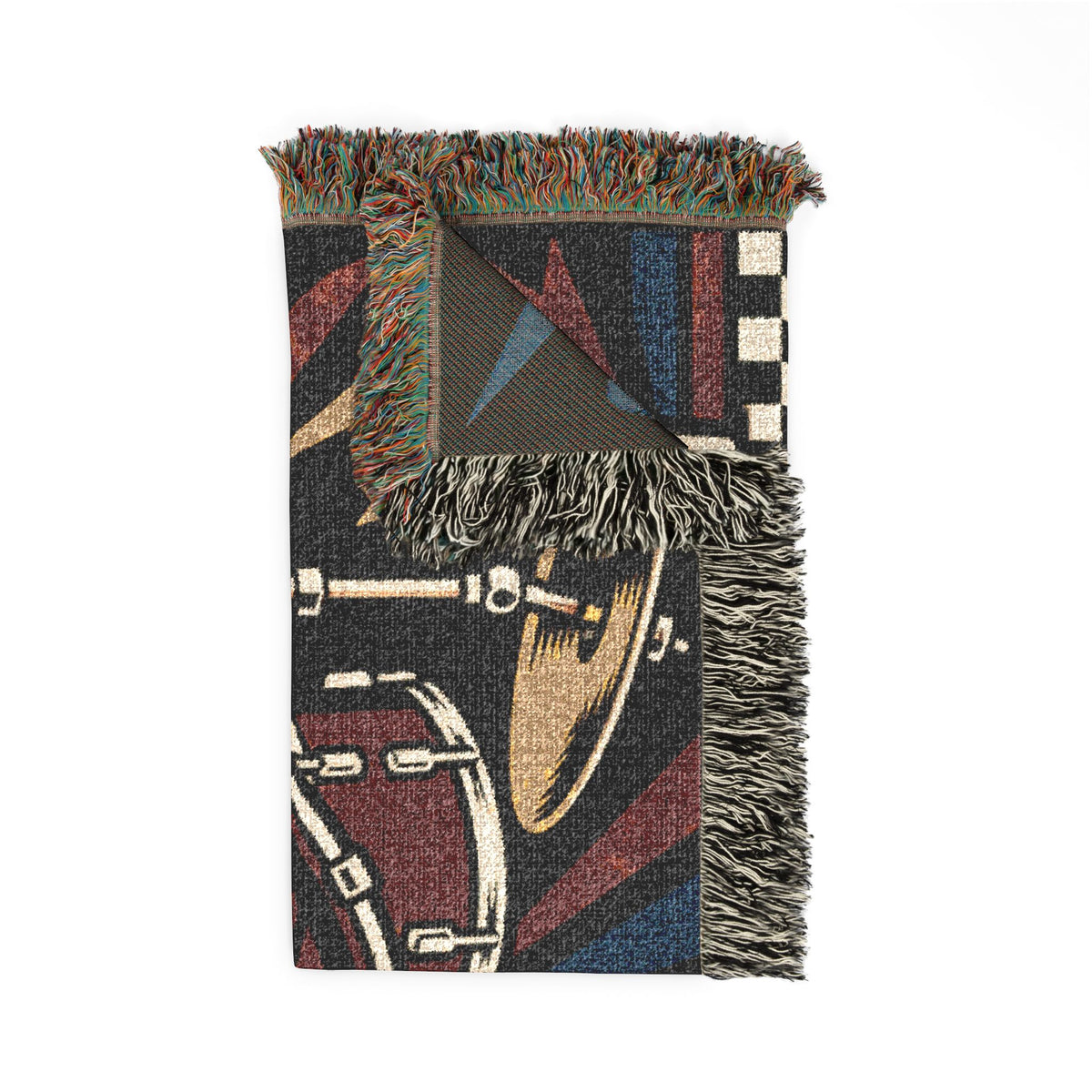 DRUM CLUB Woven Cotton Blanket – Vintage Drum Kit Throw