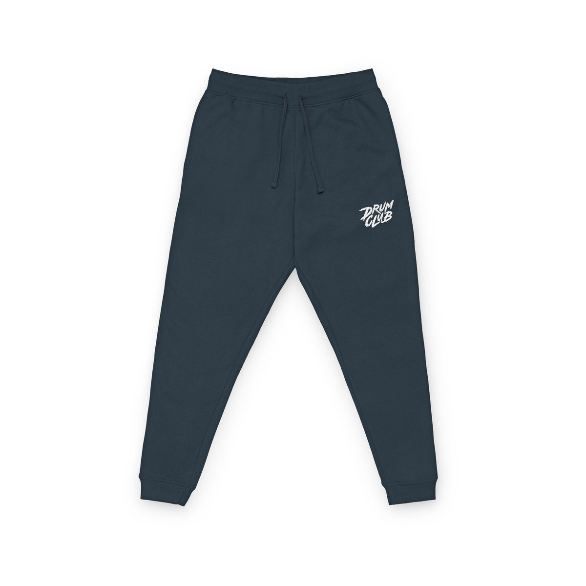 DRUM CLUB Brush Embroidered Fleece Joggers — New Navy