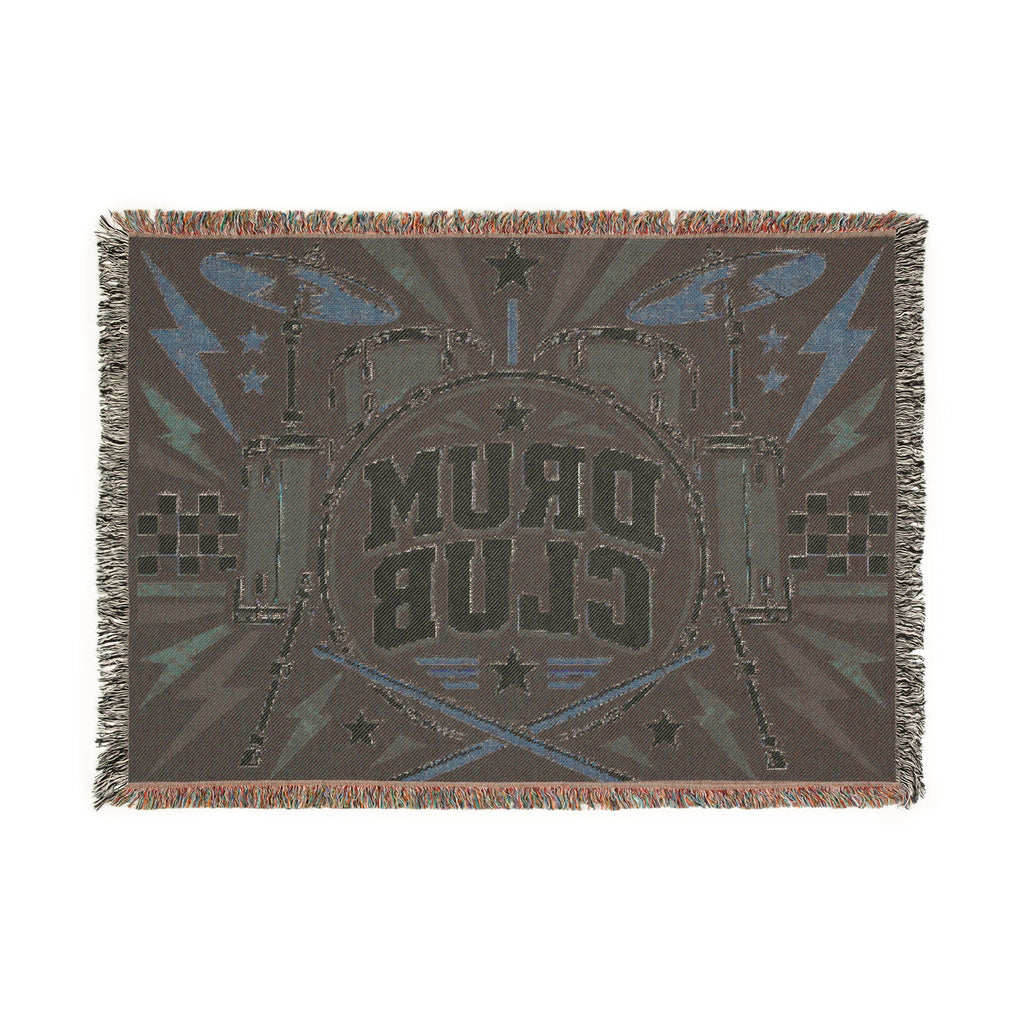 DRUM CLUB Woven Cotton Blanket – Vintage Drum Kit Throw