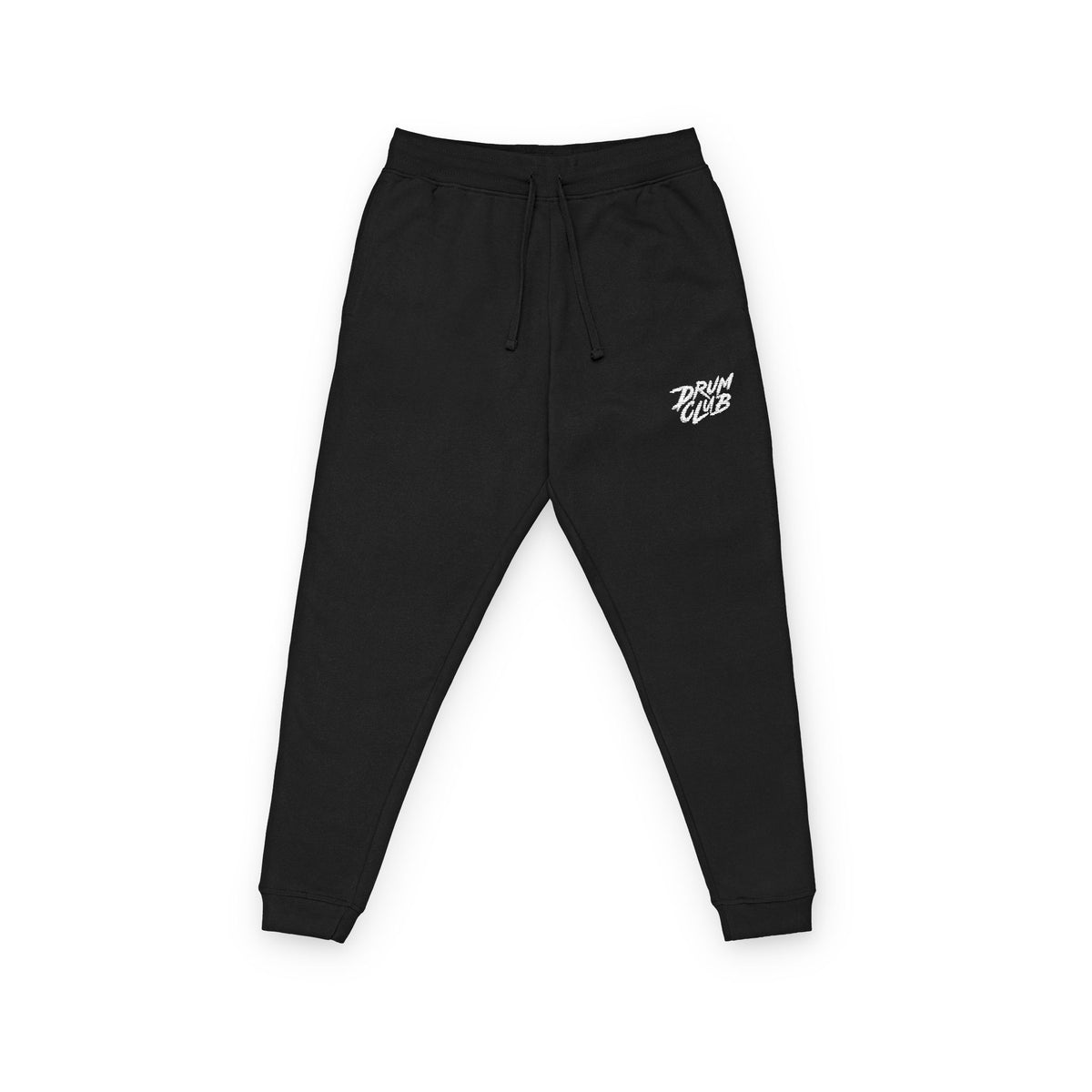 DRUM CLUB Brush Embroidered Fleece Joggers — Black
