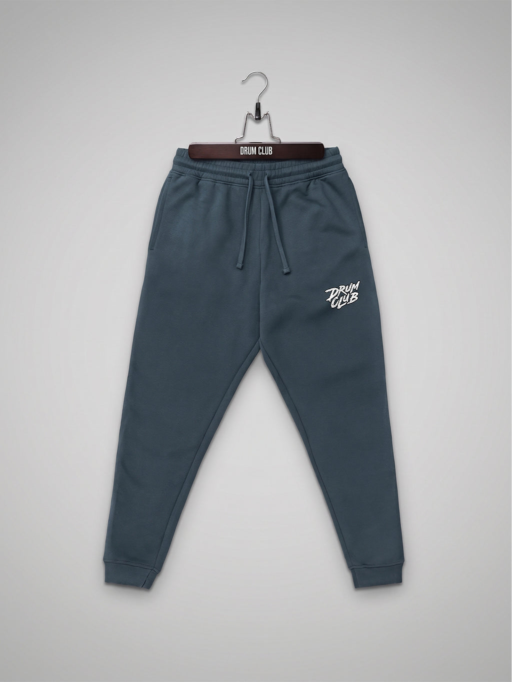 DRUM CLUB Brush Embroidered Fleece Joggers — New Navy