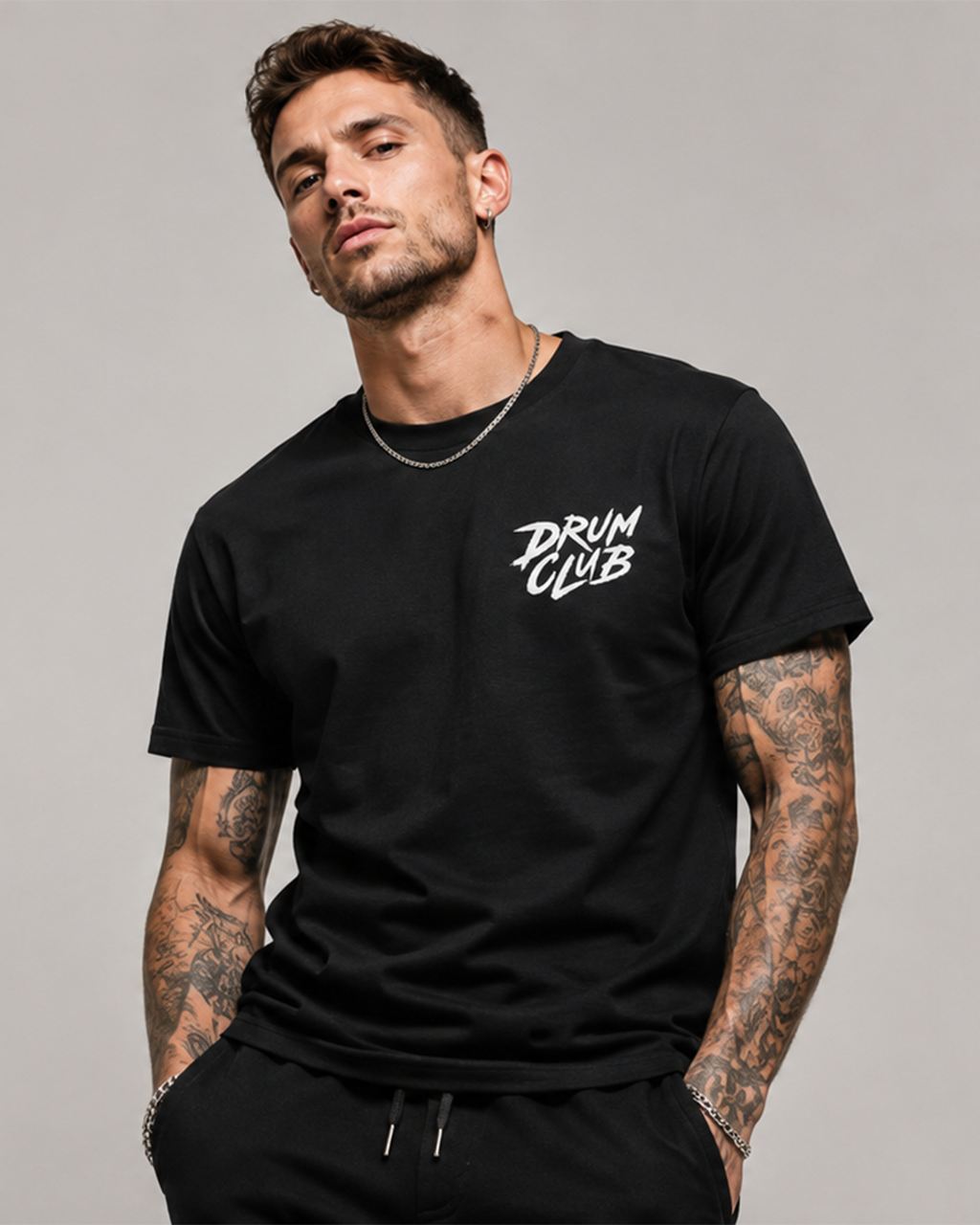 DRUM CLUB Global Black Tee